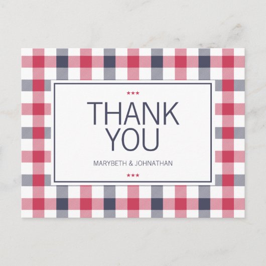 Preppy Red, White en Blue Pset Dank u Briefkaart (Voorkant)