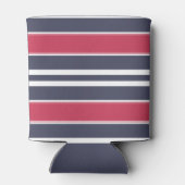 Preppy Red, White en Blue Stripe Koelbox Blikjeskoeler (Achterkant)