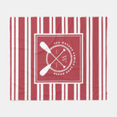 Preppy Red White Lake House Monogram Fleece Deken (Voorkant (Horizontaal))