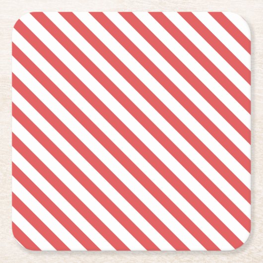 Preppy Red & White Stripes - Onderzetter (Voorkant)