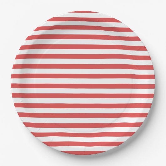 Preppy Red & White Stripes Paper Bord (Voorkant)