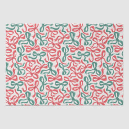 Preppy Ribbon Bows Kerst Rood Groen Tissuepapier