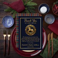 Preppy Rocking Horse Blue Flat Carte de remercieme