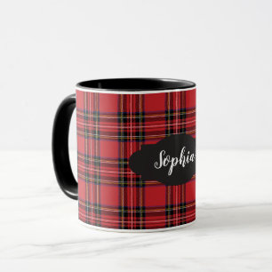 Preppy Rode Tartan Schotse Ruit Combinatie Mok