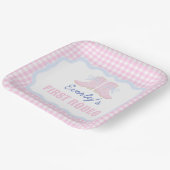 Preppy Rodeo Eerste Verjaardag Cowgirl Laarzen Papieren Bordje (Gebogen)