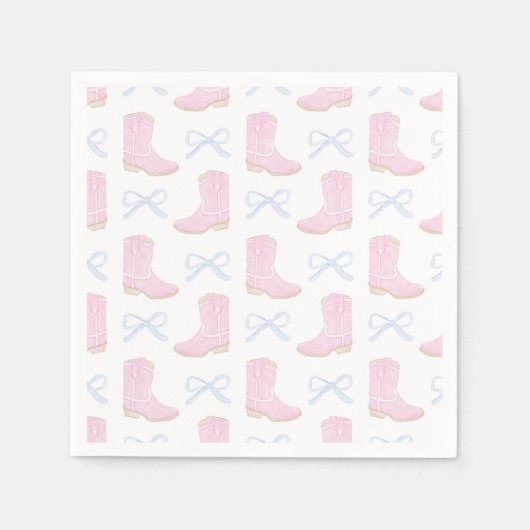 Preppy Rodeo Eerste Verjaardag Cowgirl Laarzen Servet (Voorkant)