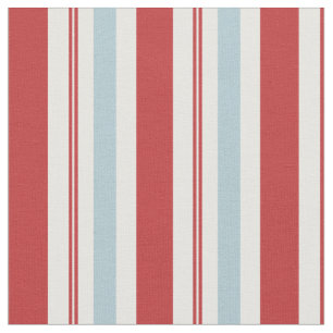 Preppy rood en blauw strepenpatroon stof