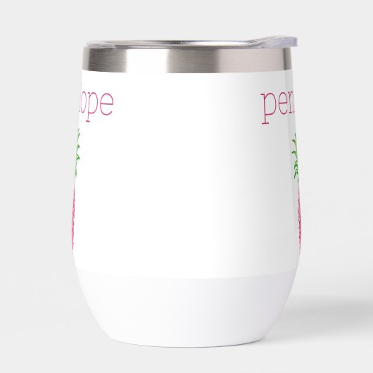 Preppy roze ananas gepersonaliseerd (Links)