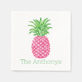 Preppy Roze Ananas Persoonlijk  Servet (Voorkant)