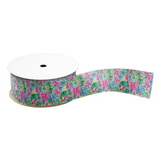Preppy Roze Bogen en Garland Kerstmis Grosgrain Lint (Spoel)