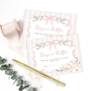 Preppy Roze Bow Gekke Goose Luier Raffle Informatiekaartje
