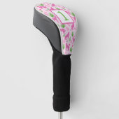 Preppy Roze Cheetah Custom Nummer Golfheadcover (Schuin)