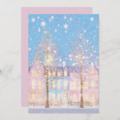 Preppy Roze en Blauwe Kerst Kaart (Voorkant / Achterkant)