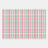 Preppy Roze en Groen Plaid Inpakpapier Vel (Voorkant)