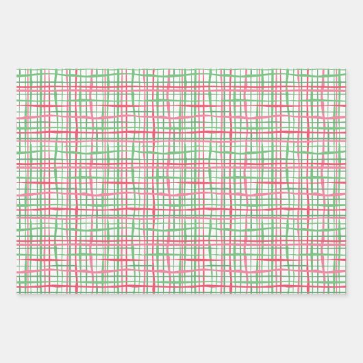 Preppy Roze en Groen Verpakkingsdocument (Reeks va Inpakpapier Vel (Voorkant 2)