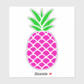 Preppy roze en groene ananas sticker (Vel)