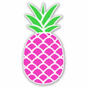 Preppy roze en groene ananas sticker (Voorkant)