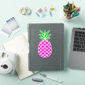 Preppy roze en groene ananas sticker (iPad Cover)
