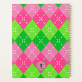 Preppy Roze en Groene Argyle met Wit Stikkend Planner (Achterkant)