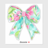 Preppy roze en groene boog sticker (Vel)