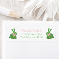 Preppy Roze En Groene Buksboom Konijn Retouradres