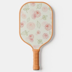 Preppy Roze en Groene Lijn Art Dahlia Pickleball Paddle