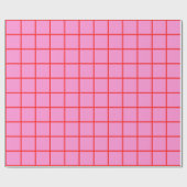 Preppy Roze en het Patroon van het Rood Net Cadeaupapier (Vlak)