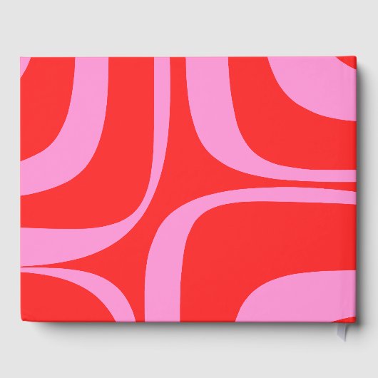 Preppy Roze en Rode Retro Groove Gepersonaliseerd Gastenboek (Achterkant)