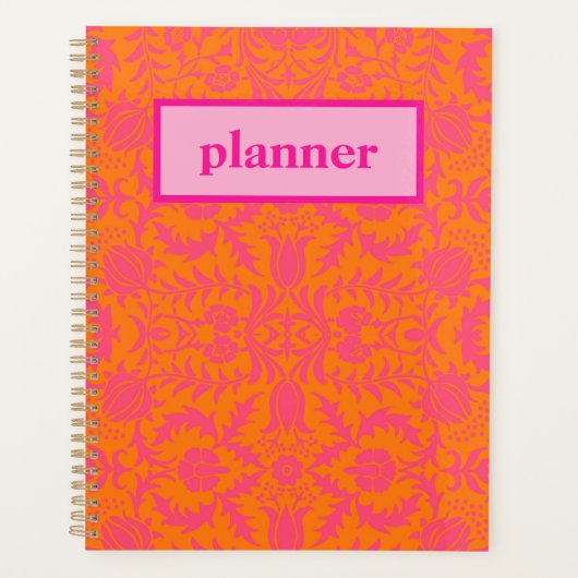 Preppy roze en Sinaasappel Planner (Voorkant)
