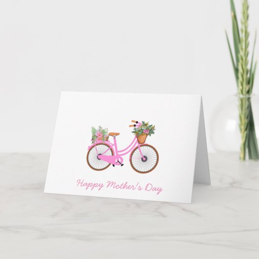 Preppy roze fiets kaart (Voorkant)