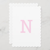 Preppy Roze Gemberpot Monogram Eerste Banner Kaart (Voorkant / Achterkant)