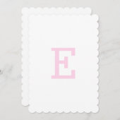 Preppy Roze Gemberpot Monogram Eerste Vlag Kaart (Voorkant / Achterkant)