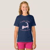 Preppy Roze Gestreepte Cape Cod Meisje T-shirt (Voorkant volledig)