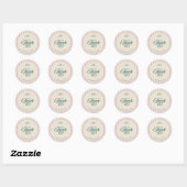 Preppy Roze Gestreepte Retro Business Logo Dank u Ronde Sticker (Vel)