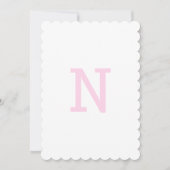 Preppy Roze Ginger Pot Monogram Eerste Banner Kaart (Voorkant)
