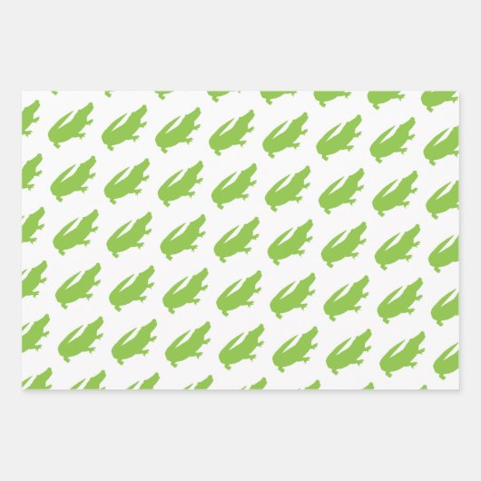 Preppy roze gingham groene alligator kleurrijke pl inpakpapier vel (Voorkant 2)