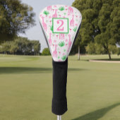Preppy Roze Giraffe Cosmopolitan Custom Nummer Golfheadcover