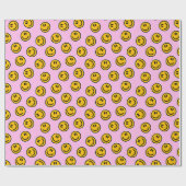 Preppy Roze Glimlach Wrapping Papier (Vlak)