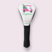 Preppy Roze Golfkar Aangepaste Naam Golfheadcover