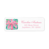 Preppy Roze & Groen Cadeau retouradres Etiket (Voorkant)
