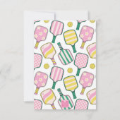 Preppy Roze Groen & Geel Pickleball Monogram Bedankkaart (Achterkant)