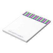 Preppy Roze Groen Marineblauw Streep Monogram Notitieblok (Gedraaid)