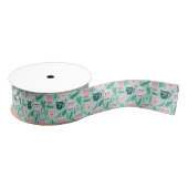 Preppy Roze & Groene Kerst Mokken Grosgrain Lint (Spoel)