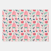 Preppy Roze & Groene Kerst Mokken Truien & Petten Inpakpapier Vel (Voorkant 2)