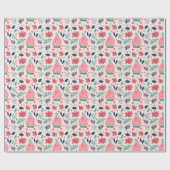 Preppy Roze & Groene Kerst Ski Petten Cadeaupapier (Vlak)