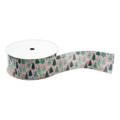 Preppy roze & groene kerstbomen grosgrain lint (Spoel)