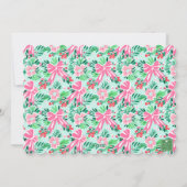 Preppy Roze & Groene Palm Beach Kerstcadeau Feestdagenkaart (Achterkant)