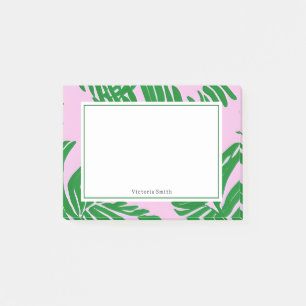 Preppy roze groene palmboom post-it® notes
