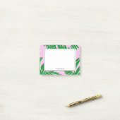 Preppy roze groene palmboom post-it® notes (Op bureau)