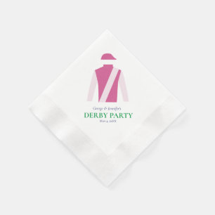 Preppy Roze Jockey Silks Derby Party Personalisere Servet